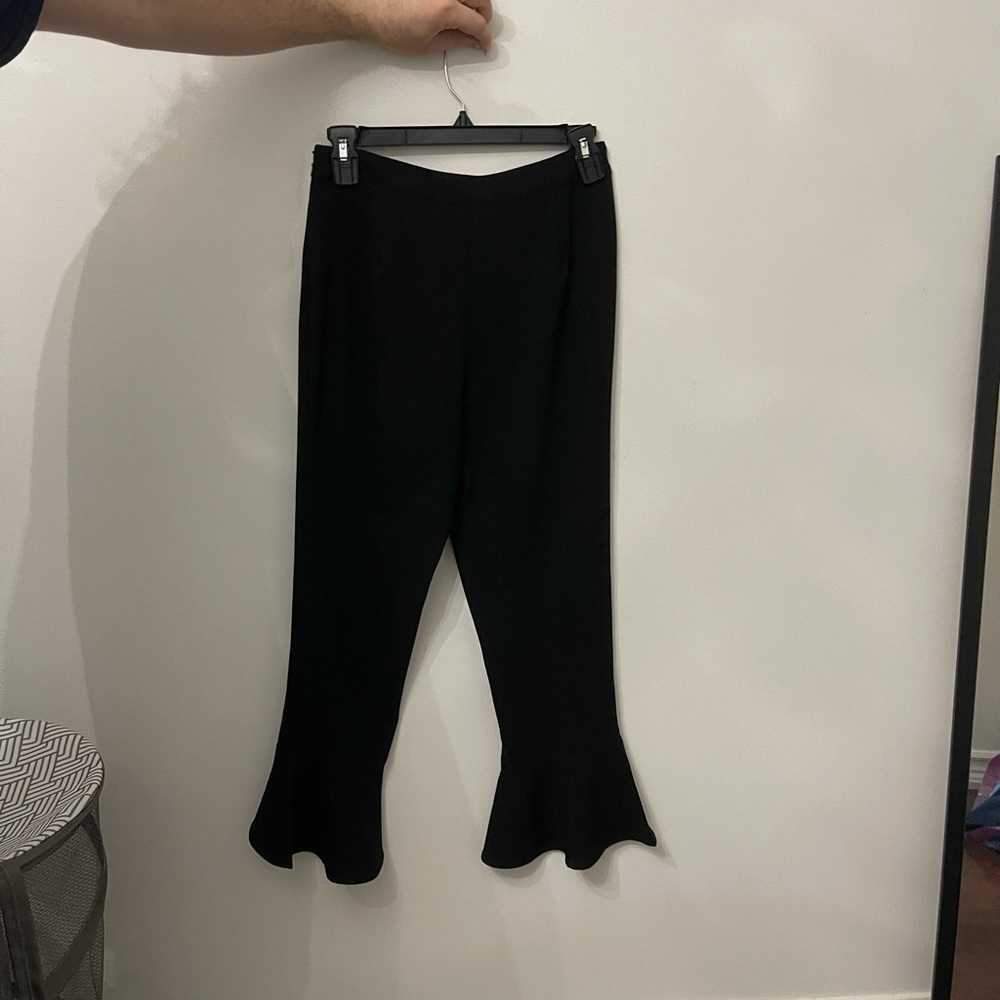 Black trousers with cute flare at bottom